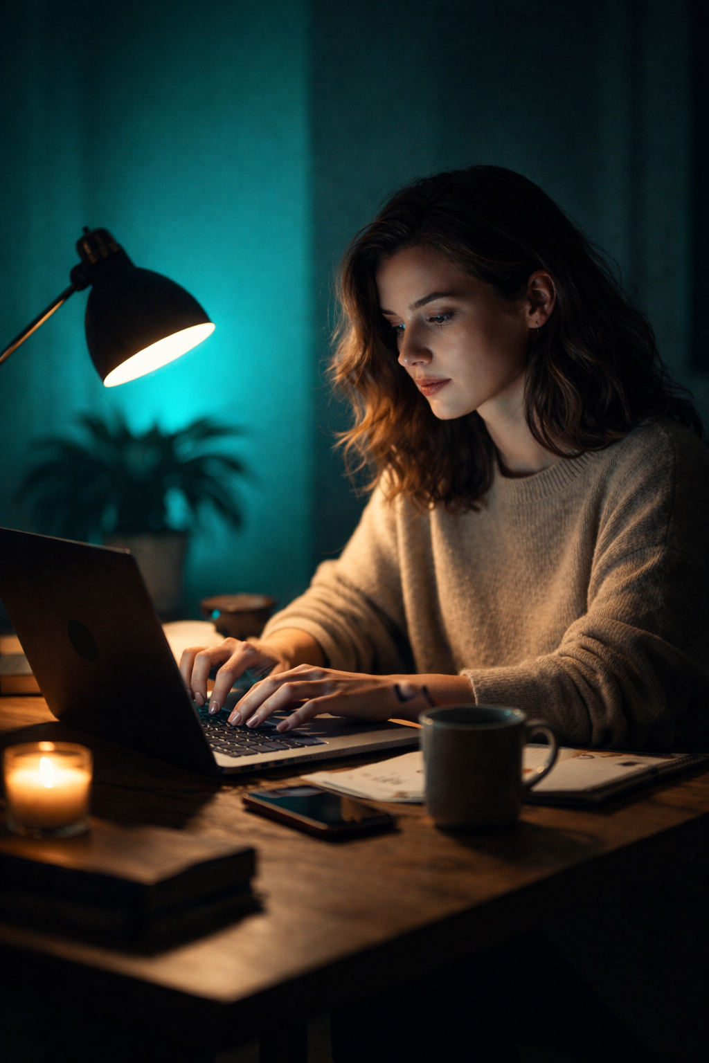 Mulher usando notebook